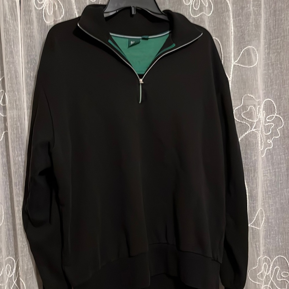Men’s Black Hugo BOSS quarter zip black sweater - business casual size XL